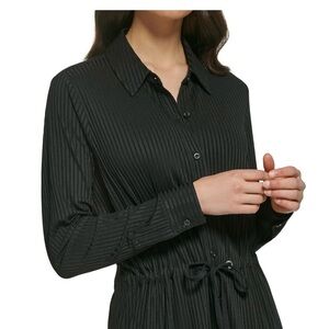 Calvin Klein Black Pinstripe Blouse